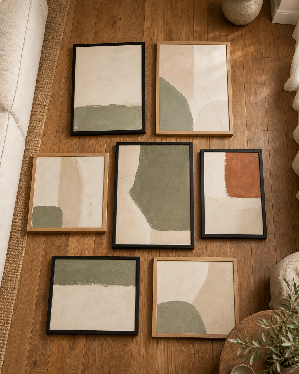 A photo for idea 1: pick one 60-30-10 color story before you buy a single frame