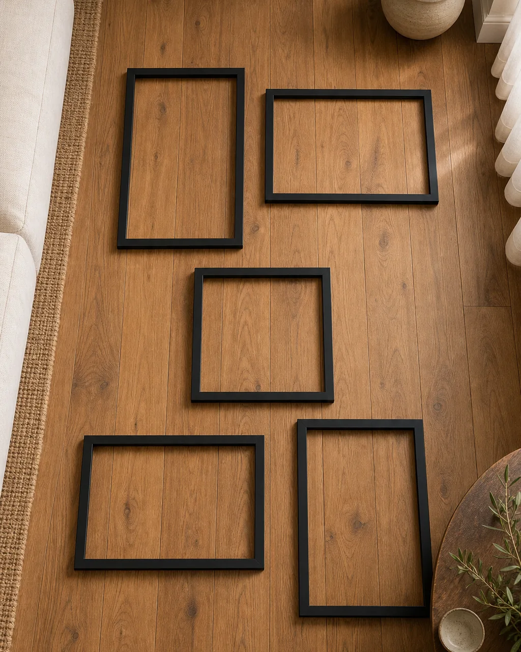 A photo for idea 4: cap frame shapes at three and lock one finish