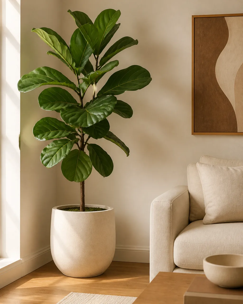 A photo for idea 8: use one large statement plant instead of five small ones