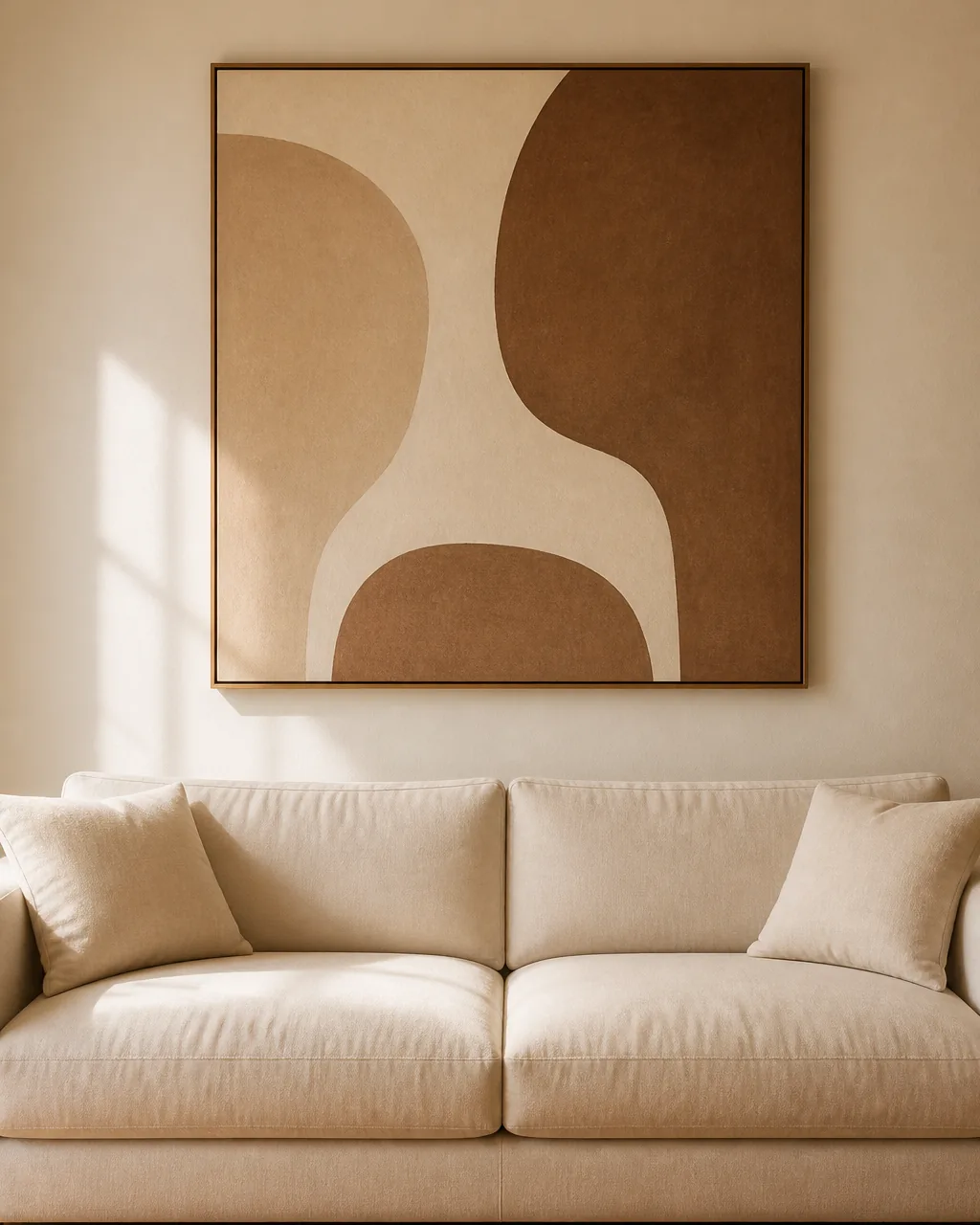A photo for idea 4: hang one large piece of art at eye level instead of a gallery wall